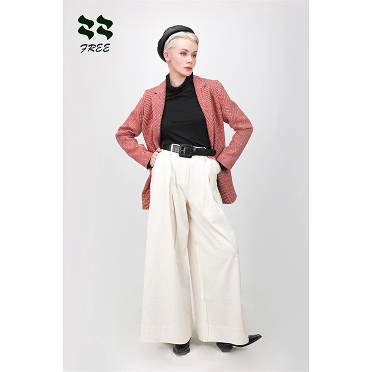 Ladies Red Wool Long Sleeve Winter Coat