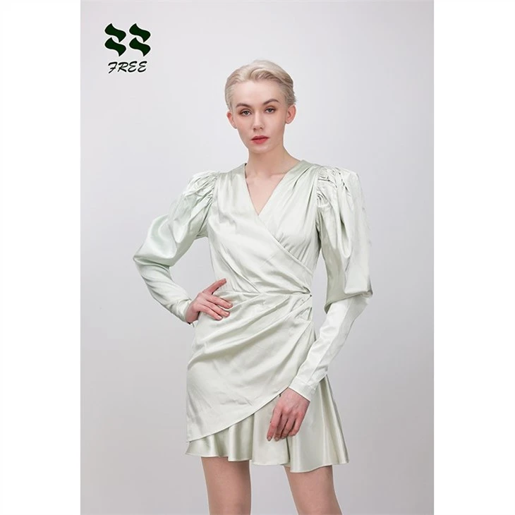 long  sleeve v neck formal dress